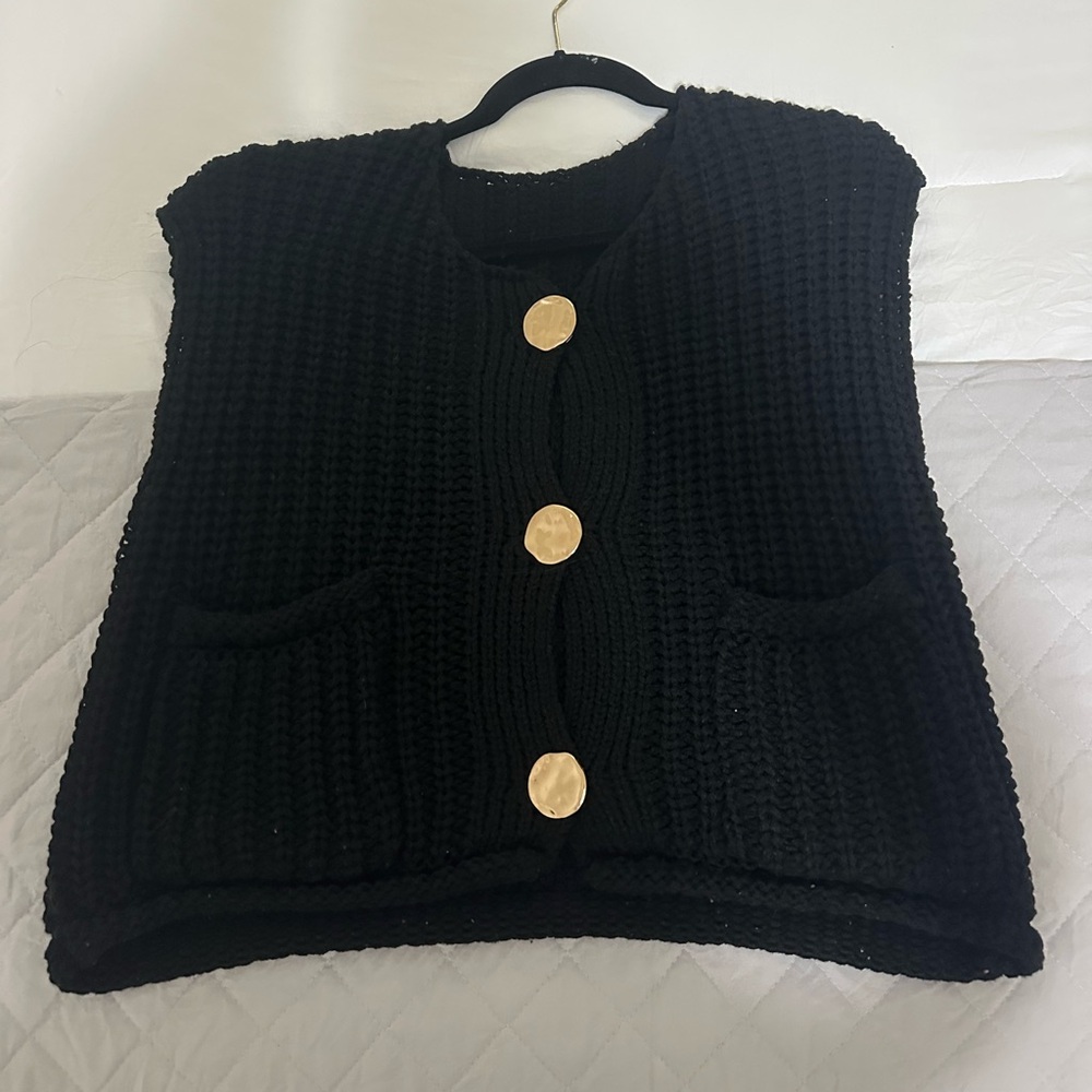 Black Knit Sweater Vest